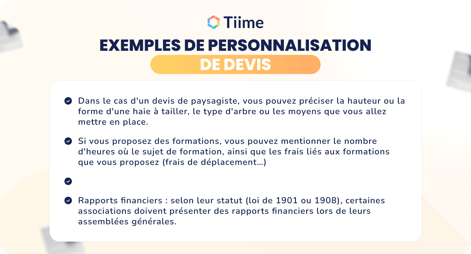 Exemples de personnalisation de devis