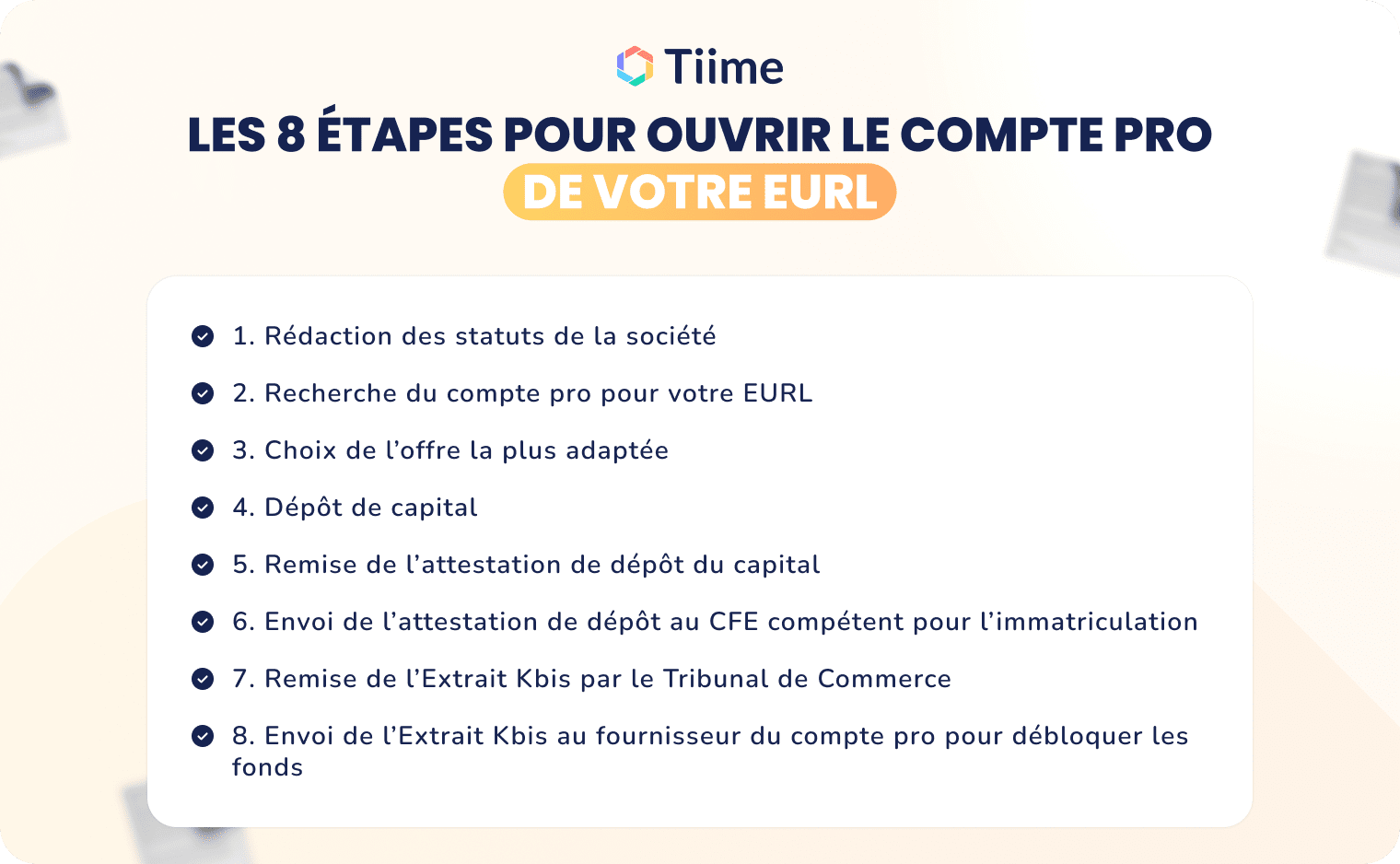 Les 8 étapes pour ouvrir le compte pro dune EURL