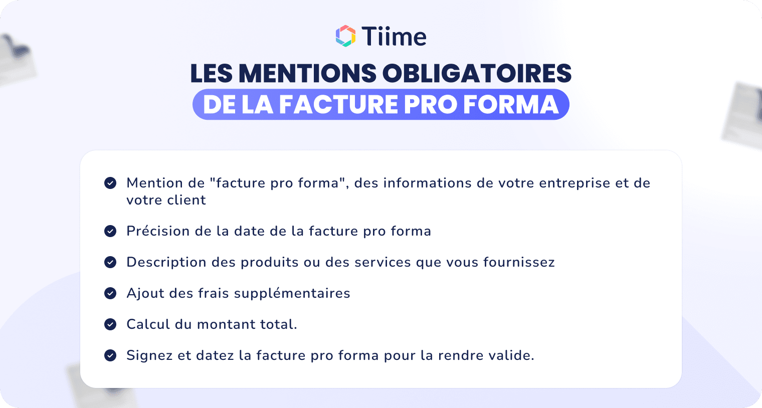 Les mentions obligatoires de la facture pro forma
