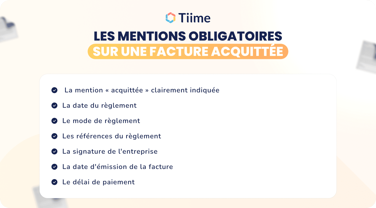 Les mentions obligatoires sur une facture acquittée