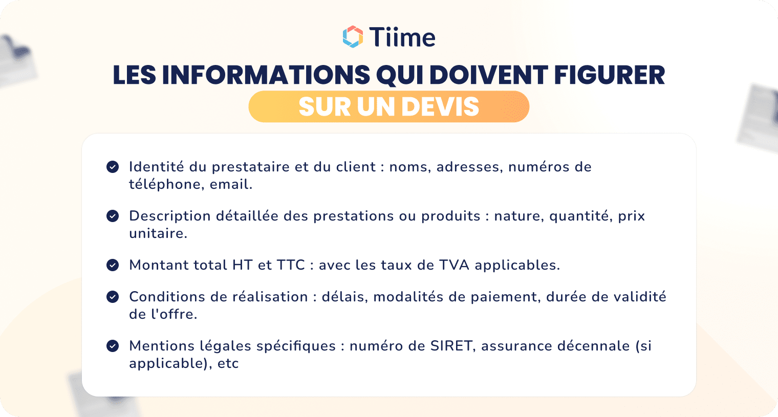Les mentions qui doivent figurer sur un devis