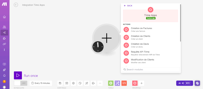 Connexion de Make à Tiime pour automatiser sa facturation